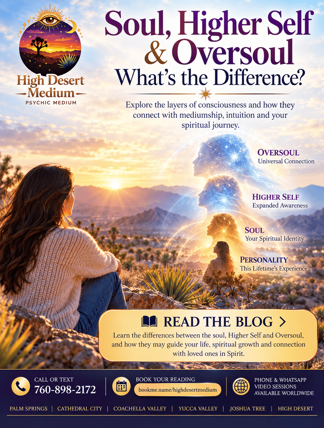 Soul, Higher Self and Oversoul illustrated as layers of consciousness connecting personality, spiritual identity, expanded awareness and universal consciousness.